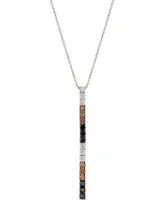 Le Vian Chocolate Layer Cake Blackberry Diamonds, Chocolate Diamonds & Nude Diamonds 18" Pendant Necklace (1 ct. t.w.) in 14k Rose, Yellow or White Go