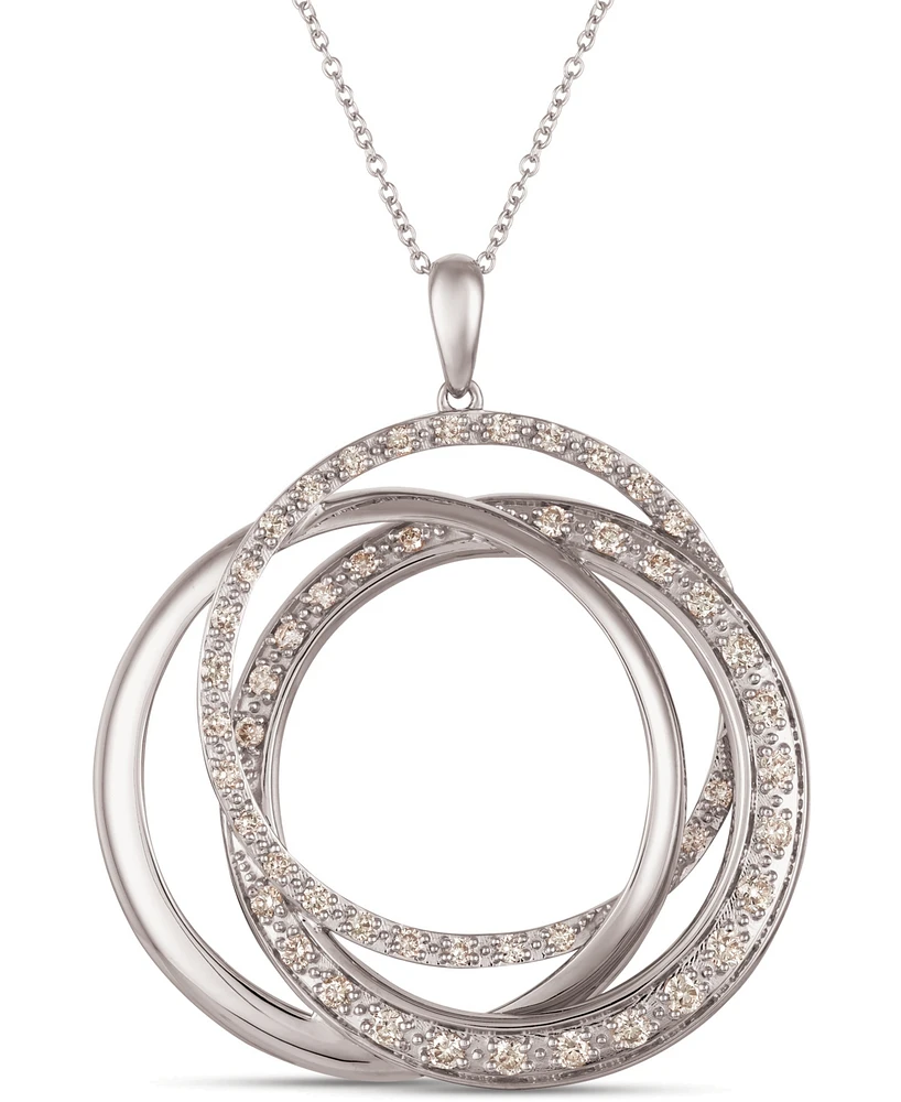 Le Vian Strawberry & Nude Diamond Interlocking Rings 18" Pendant Necklace (1 ct. t.w.) 14k Rose, Yellow or White Gold