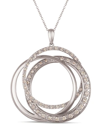 Le Vian Strawberry & Nude Diamond Interlocking Rings 18" Pendant Necklace (1 ct. t.w.) 14k Rose, Yellow or White Gold