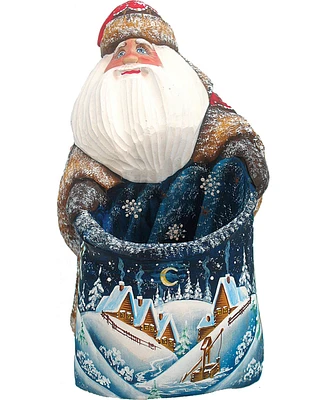 G.DeBrekht Woodcarved Hand Painted Starlight Yuletide Santa Figurine