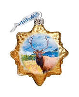 G.DeBrekht Elk Hand Painted Glass Ornament