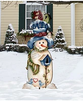 Designocracy Blue White Warm Winter Wish Oversized Garden Decoration by Jamie Mills Price