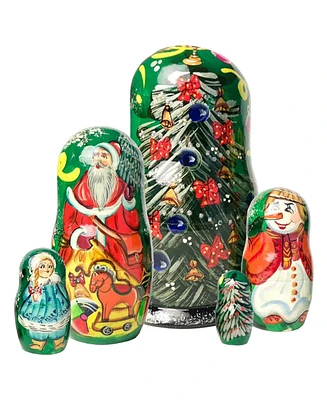 G.DeBrekht Mr. and Mrs. Christmas Set 3 Russian Matryoshka Nested Doll