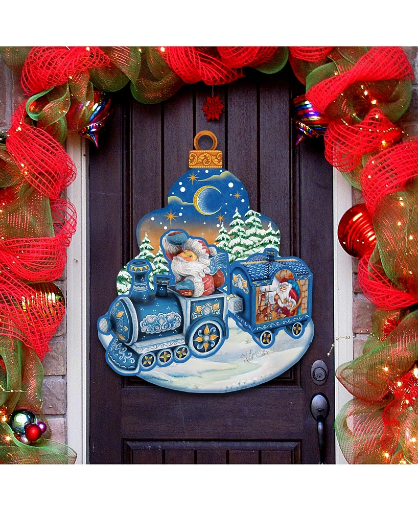 Designocracy Christmas Train Door Hanger