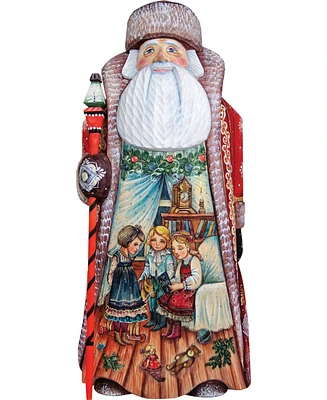 G.DeBrekht Woodcarved Hand Painted Classic Christmas Santa Wood Carved Figurine