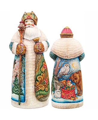 G.DeBrekht Woodcarved Hand Painted Peaceful Kingdom Christmas Santa Figurine