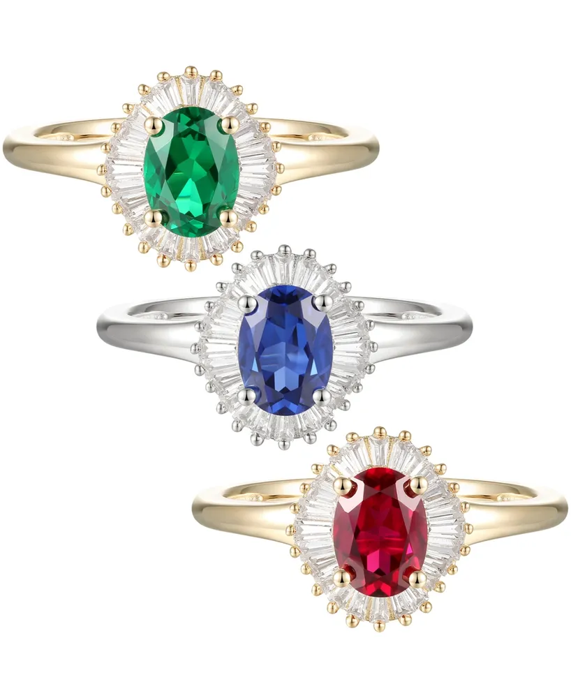 Sapphire (1 ct. t.w.) & Diamond (1/4 Ring 14k White Gold (Also Available Emerald, Tanzanite Ruby)