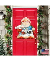 Designocracy Northern Light Santa Christmas Door Hanger