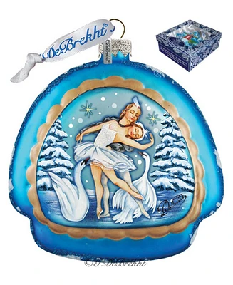 G.DeBrekht Swan Lake Rainbow Glass Ornament