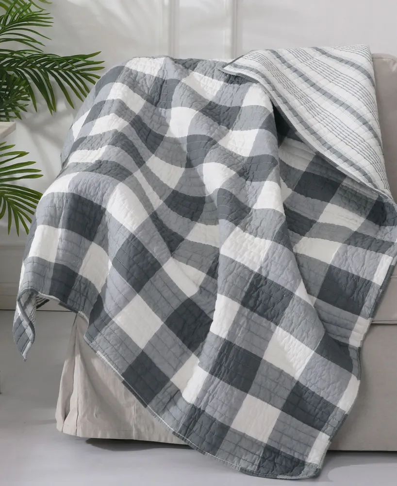 Levtex Camden Buffalo Check Reversible Quilted Throw, 50" x 60"