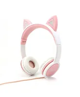 Gabba Goods Kids SafeSounds Cat Led Light-Up Wired Headphones