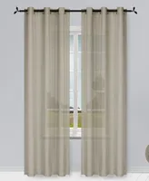 Dainty Home Solid Semi-Sheer 76" x 96" Grommet Curtain Panel, Set of 2