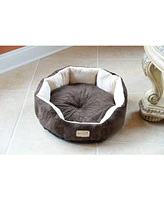 Armarkat Cozy Pet Bed for Cats and Extra Small Dogs, Mocha/Beige