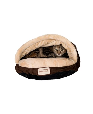 Armarkat Slipper Shape Cat Bed for Indoor Cats & Dogs, Mocha/Beige - Waterproof and Skid-Free Base