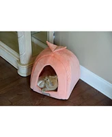 Armarkat Cat Bed Cave Shape, Orange/Ivory, C10HCS/Mb - Silky Soft Plush and Luxurious Velvet