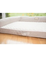 Armarkat D07B Medium Bolstered Pet Bed Cushion With Memory Foam, Ivory & Beige