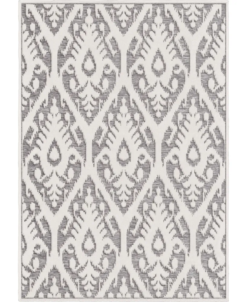 Closeout! Edgewater Living Bourne Salvador Gray 7'9" x 10'10" Outdoor Area Rug