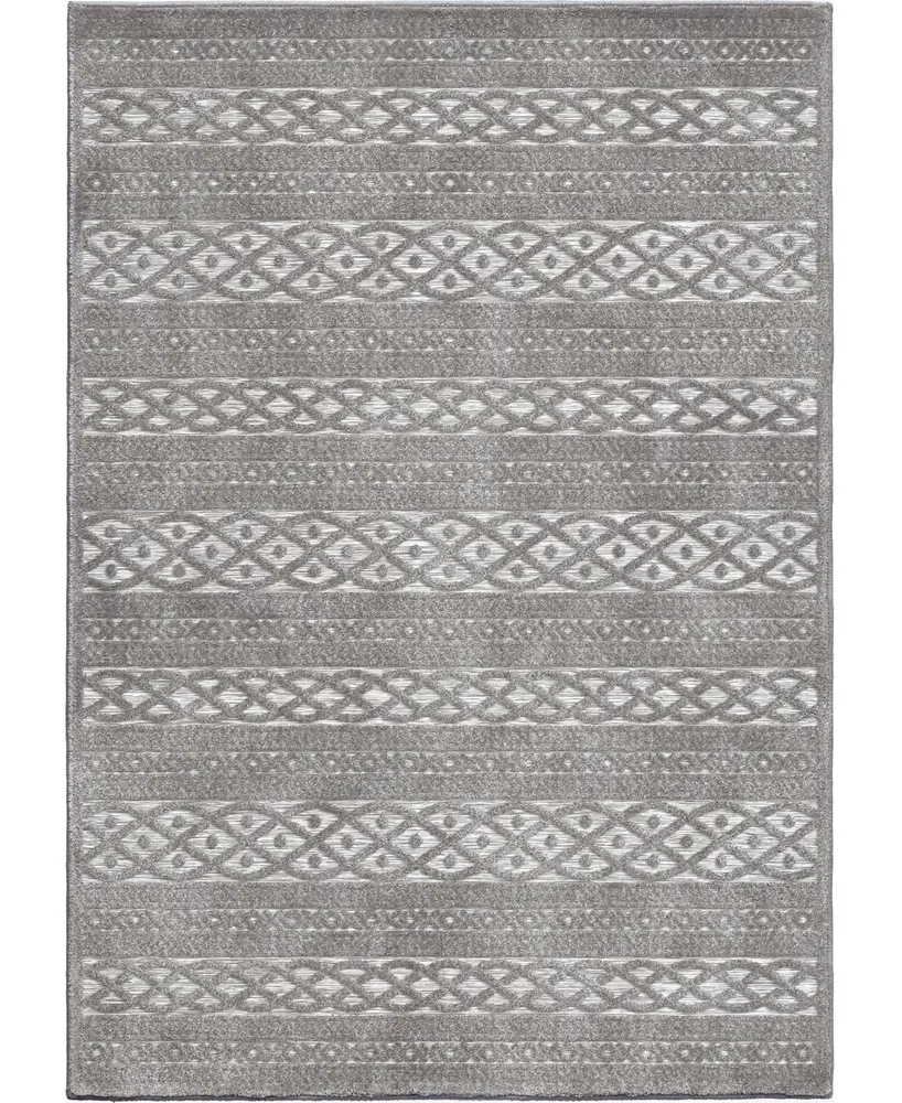 Closeout! Edgewater Living Bourne Jenna Silver 5'2" x 7'6" Outdoor Area Rug