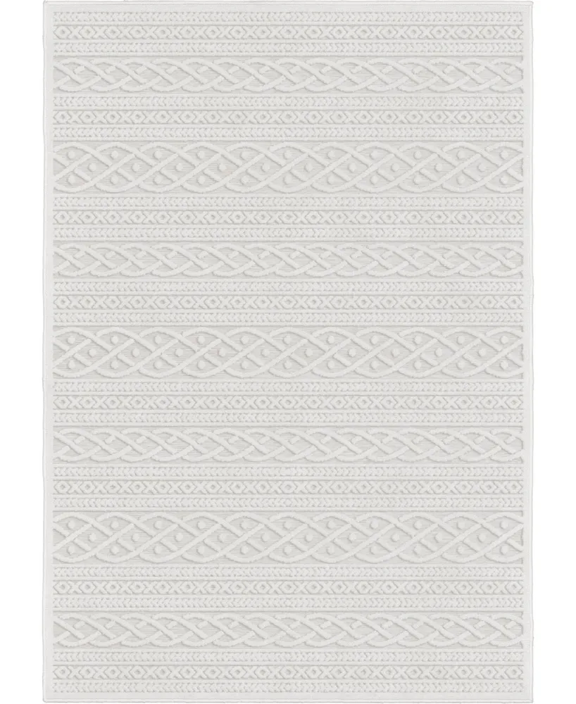 Closeout! Edgewater Living Bourne Jenna Neutral 6'6" x 9'6" Outdoor Area Rug