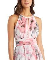R & M Richards Petite Keyhole Halter Gown