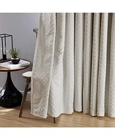 Hlc.me Siena Pattern 100% Complete Blackout Thermal Insulated Double Layer Window Curtain Grommet Panels for Living Room & Bedroom