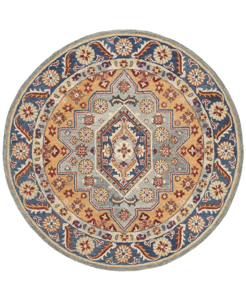 Safavieh Antiquity At504 Blue and Gold 6' x 6' Round Area Rug