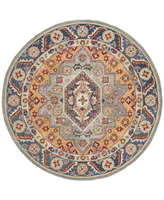 Safavieh Antiquity At504 Blue and Gold 6' x 6' Round Area Rug