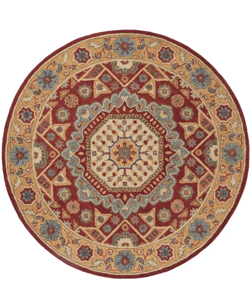 Safavieh Antiquity At501 Red and Orange 6' x 6' Round Area Rug