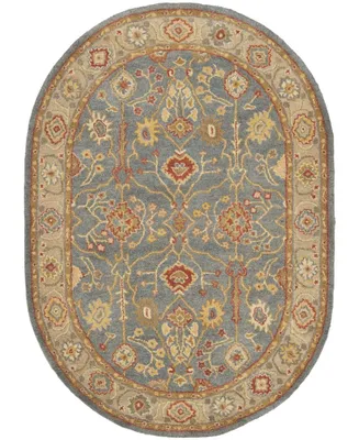 Safavieh Antiquity At314 Blue and Ivory 7'6" x 9'6" Oval Area Rug