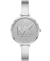 Michael Kors Women's Silver-Tone Half Bangle Bracelet Watch 38mm