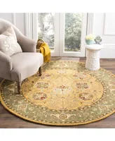 Safavieh Antiquity At21 Gold 3'6" x 3'6" Round Area Rug