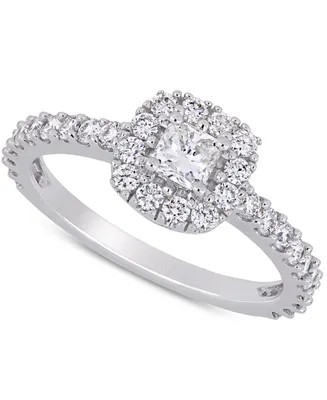 Diamond Cushion Halo Engagement Ring (1 ct. t.w.) 14k White Gold
