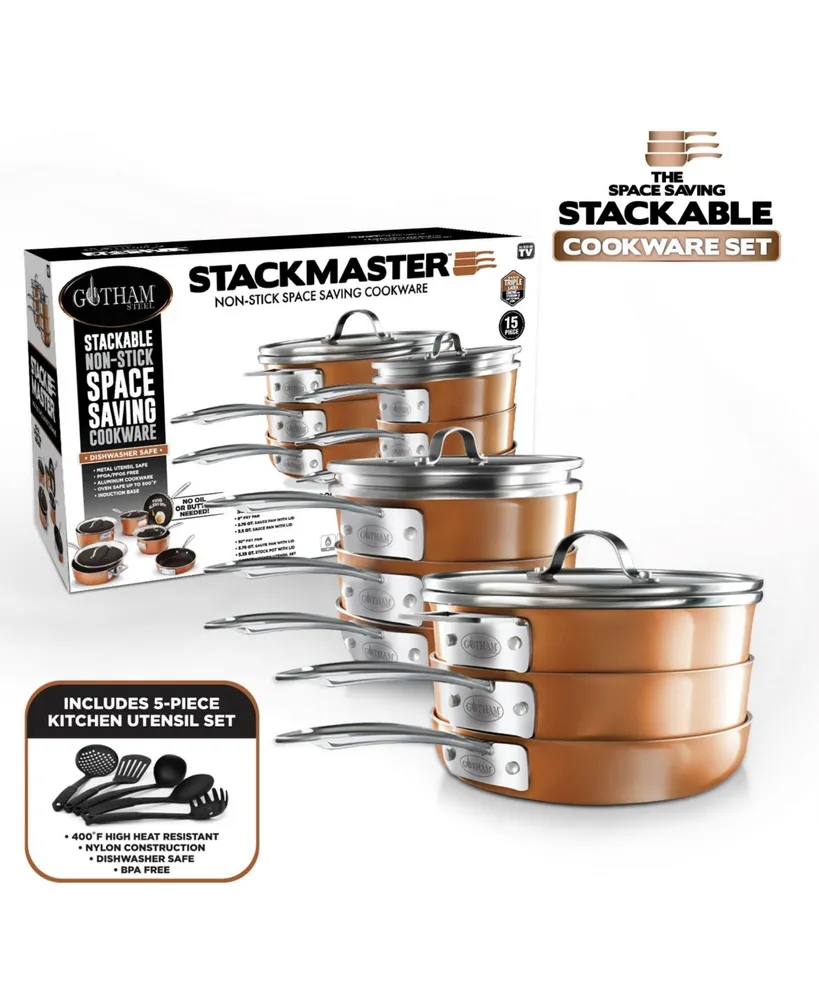 Gotham Steel Stackmaster 10 Pc. Space Saving Nonstick Cookware Set