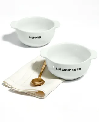 The Cellar Words Soup Bowls with Handles, Set of 2, Created for Macy's