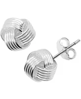 Love Knot Stud Earrings in Silver or Gold Plate
