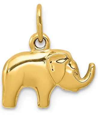 Elephant Charm Pendant in 14k Yellow Gold