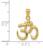 Om Symbol Charm Pendant in 14k Yellow Gold