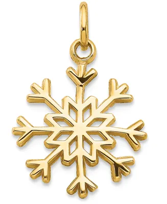 Snowflake Charm Pendant in 14k Yellow Gold