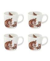 Royal Worcester Wrendale Designs The Bedtime Kiss Mug - Set of 4