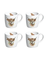 Royal Worcester Wrendale Designs Daisy Coo Mug - Set of 4