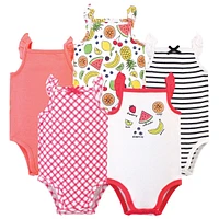 Touched by Nature Baby Girls Organic Cotton Bodysuits 5pk, Fruit, 12-18 Months