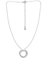 Giani Bernini Cubic Zirconia Twisted Circle 16" Pendant Necklace, Created for Macy's