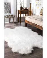 nuLoom Tianna HJFL03A White 3'6" x 6' Area Rug