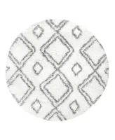 nuLoom Iola OZSG18A White 4' x 4' Round Area Rug