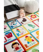 nuLoom Alphabet Block MCGZ08A Multi 4'4" x 6' Area Rug