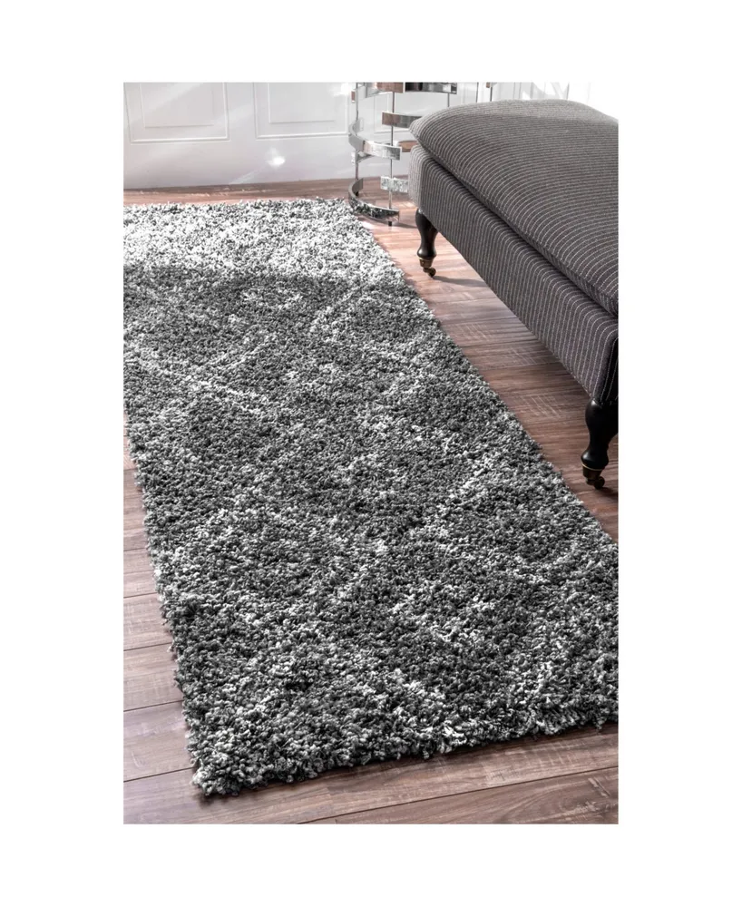 nuLoom Iola OZSG18B Gray 2'8" x 8' Runner Rug