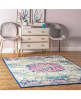 nuLoom Kiyoko RZBD59A Turquoise 4' x 6' Area Rug