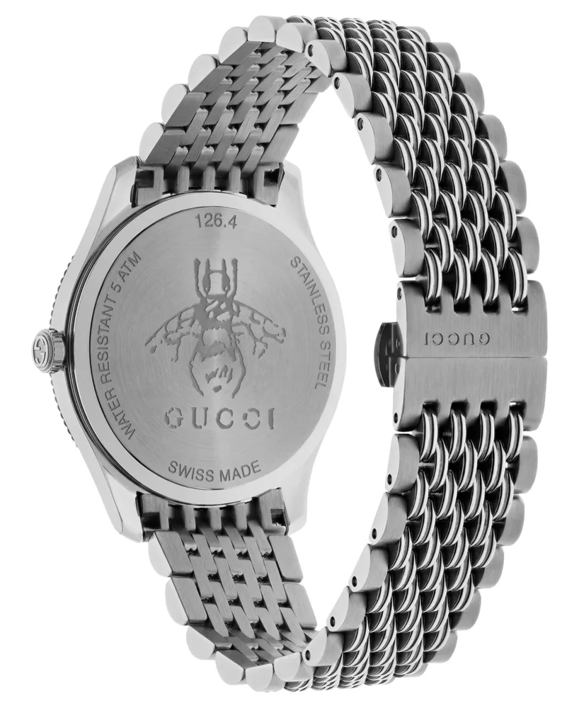 Gucci Women's Swiss G-Timeless Slim Stainless Steel Bracelet Watch 36mm