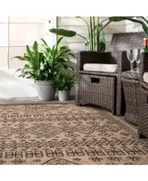 nuLoom Kandace OWDN24C Brown 7'6" x 10'9" Outdoor Area Rug