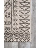 nuLoom Kandace OWDN24B Ivory 5'3" x 7'6" Outdoor Area Rug